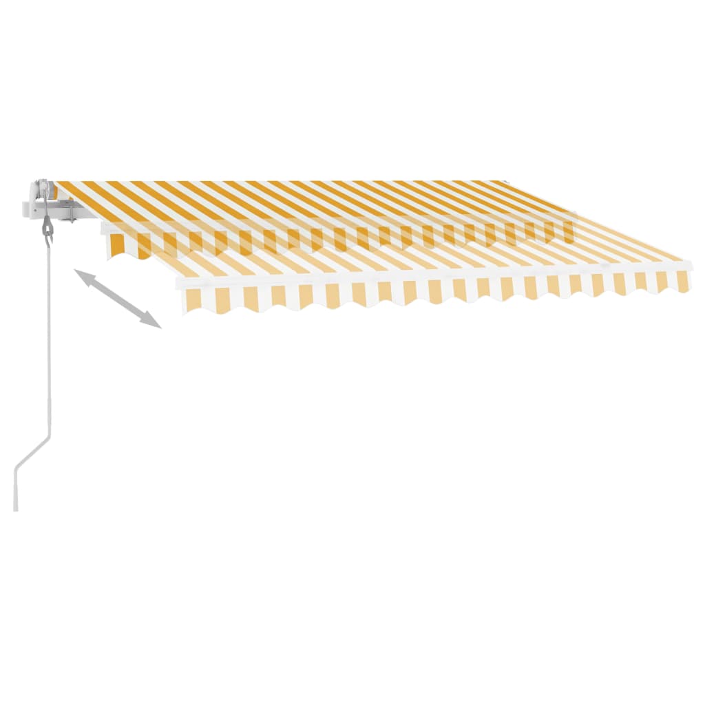 Tenda Automatica Sensore Vento e LED 350x250 cm Gialla Bianca
