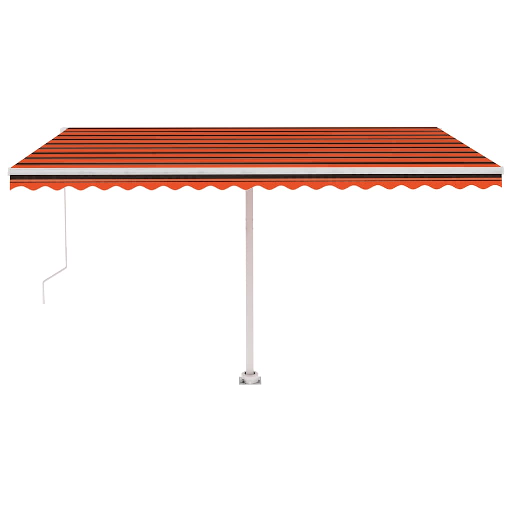 Tenda da Sole Manuale con Palo 400x300 cm Arancione/Marrone