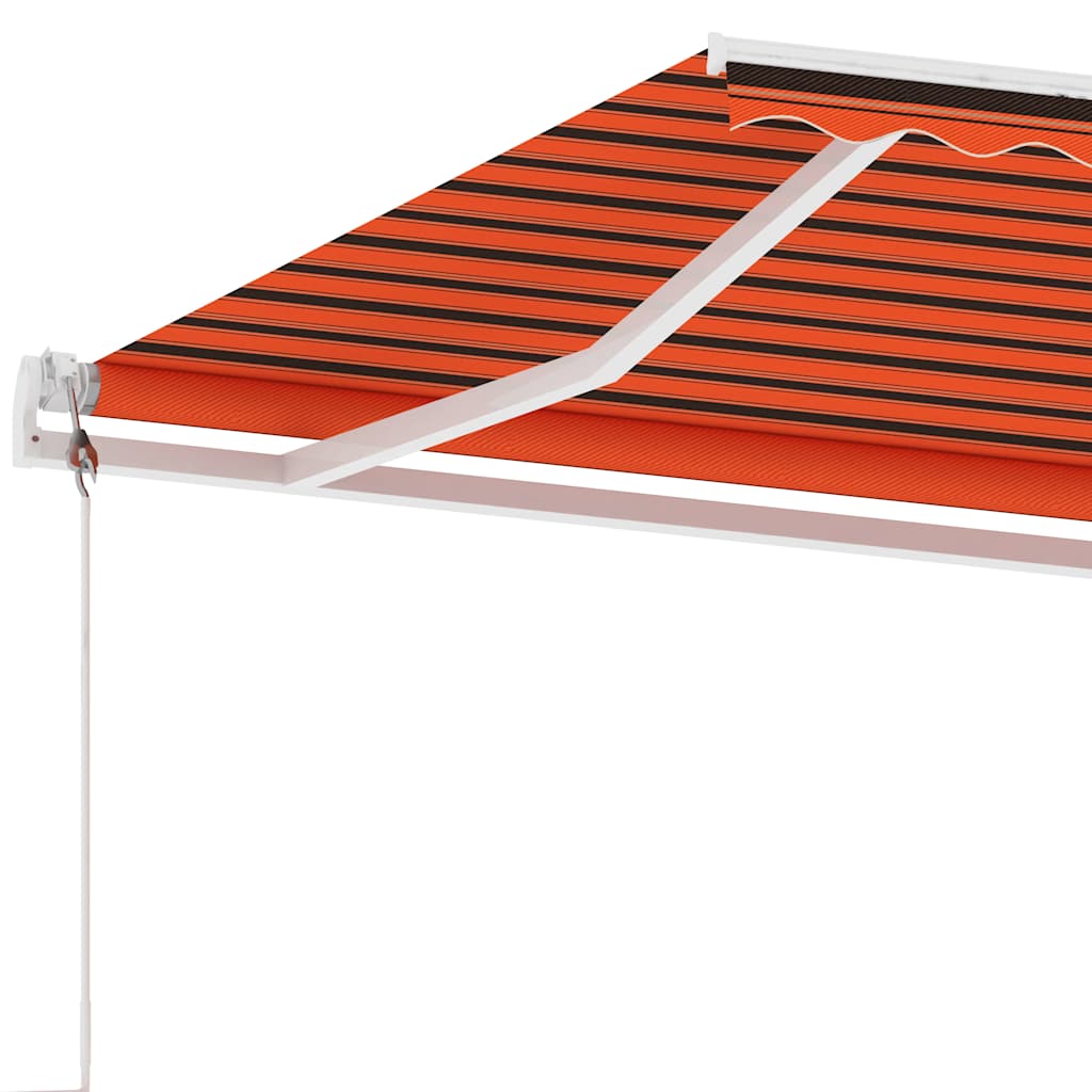 Tenda Automatica Sensore Vento e LED 400x300 cm Arancio Marrone