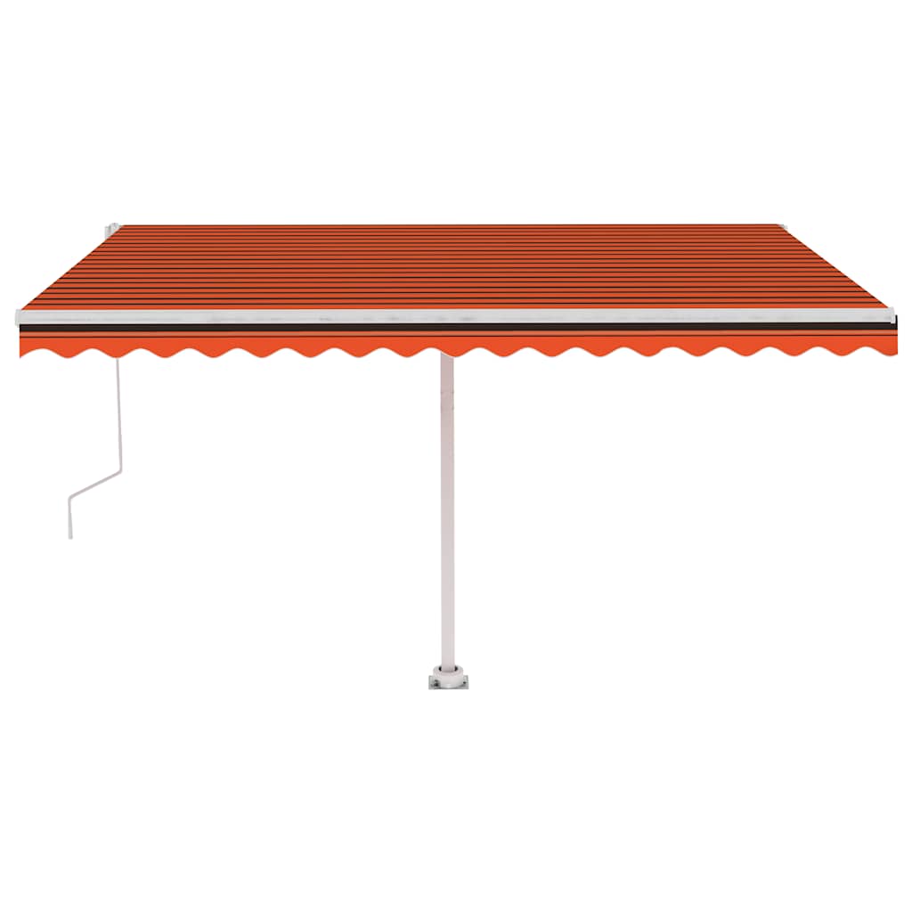 Tenda Retrattile Automatica con Palo 450x300 cm Arancio Marrone