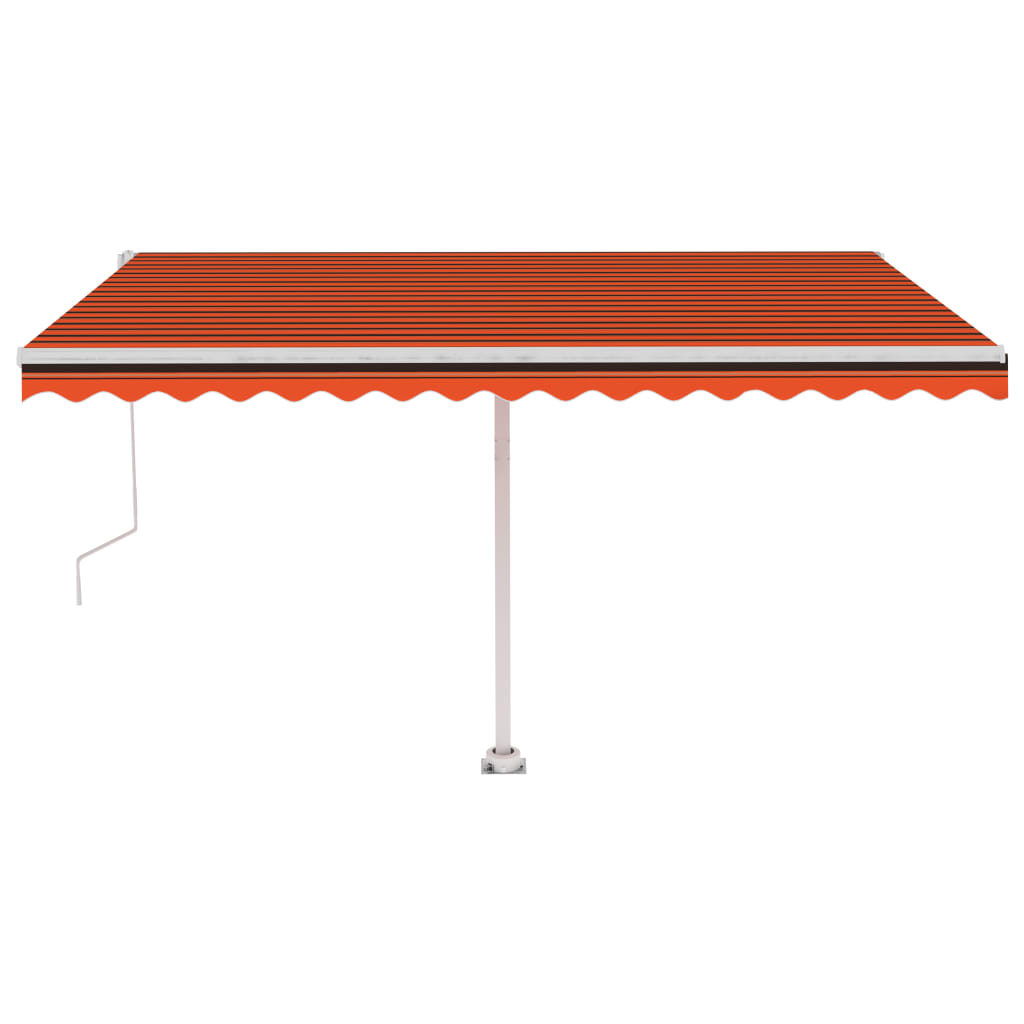 Tenda Automatica Sensore Vento e LED 450x300 cm Arancio Marrone