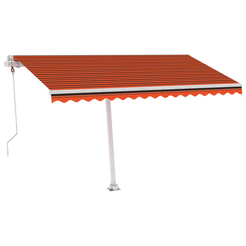 Tenda Automatica Sensore Vento e LED 450x300 cm Arancio Marrone