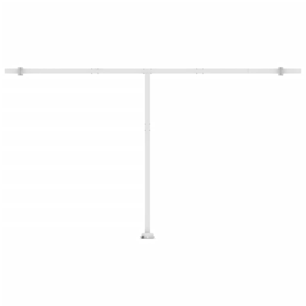 Tenda da Sole Retrattile Manuale LED 500x300 cm Gialla Bianca