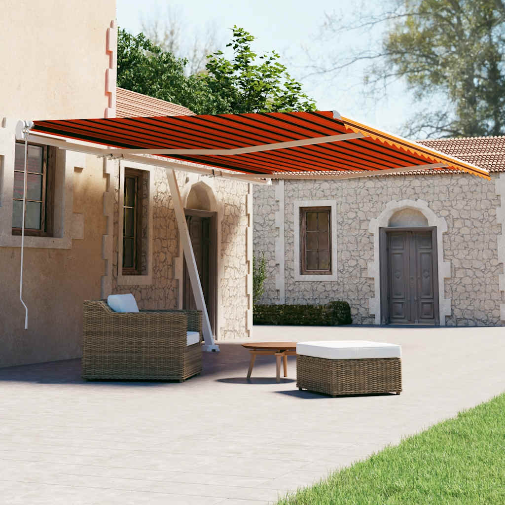 Tenda Retrattile Automatica 400x300 cm Arancione e Marrone
