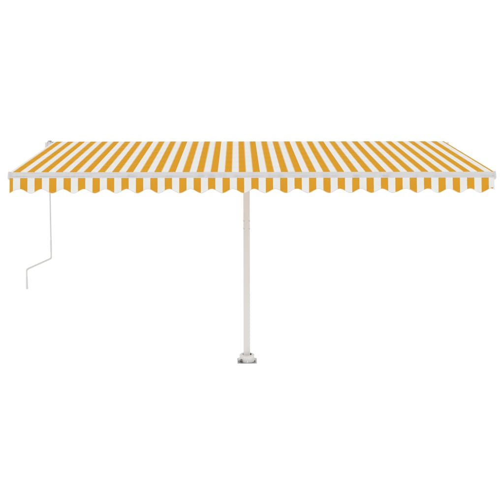 Tenda Automatica Sensore Vento e LED 500x300 cm Gialla Bianca