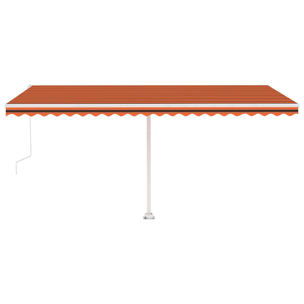 Tenda Automatica Sensore Vento e LED 500x300 cm Arancio Marrone