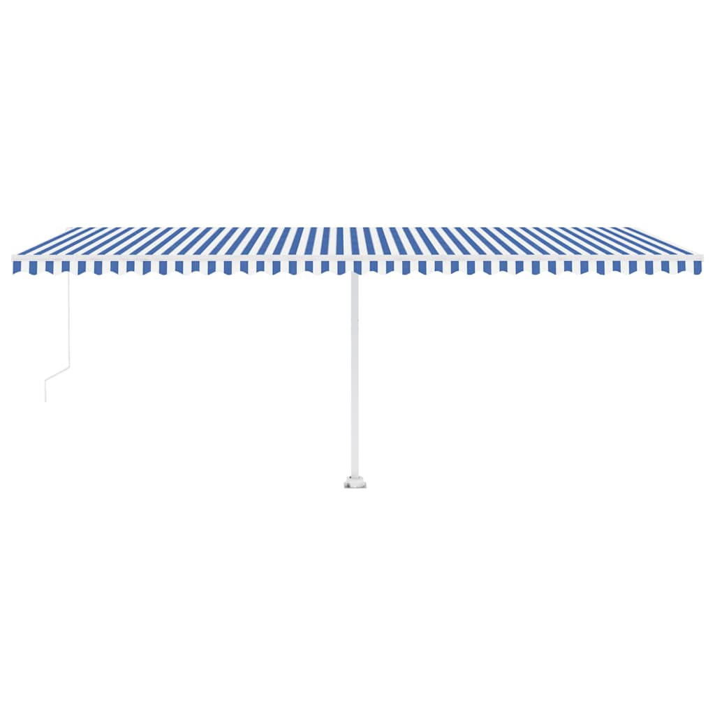 Tenda da Sole Autoportante Manuale 600x300 cm Blu Bianca