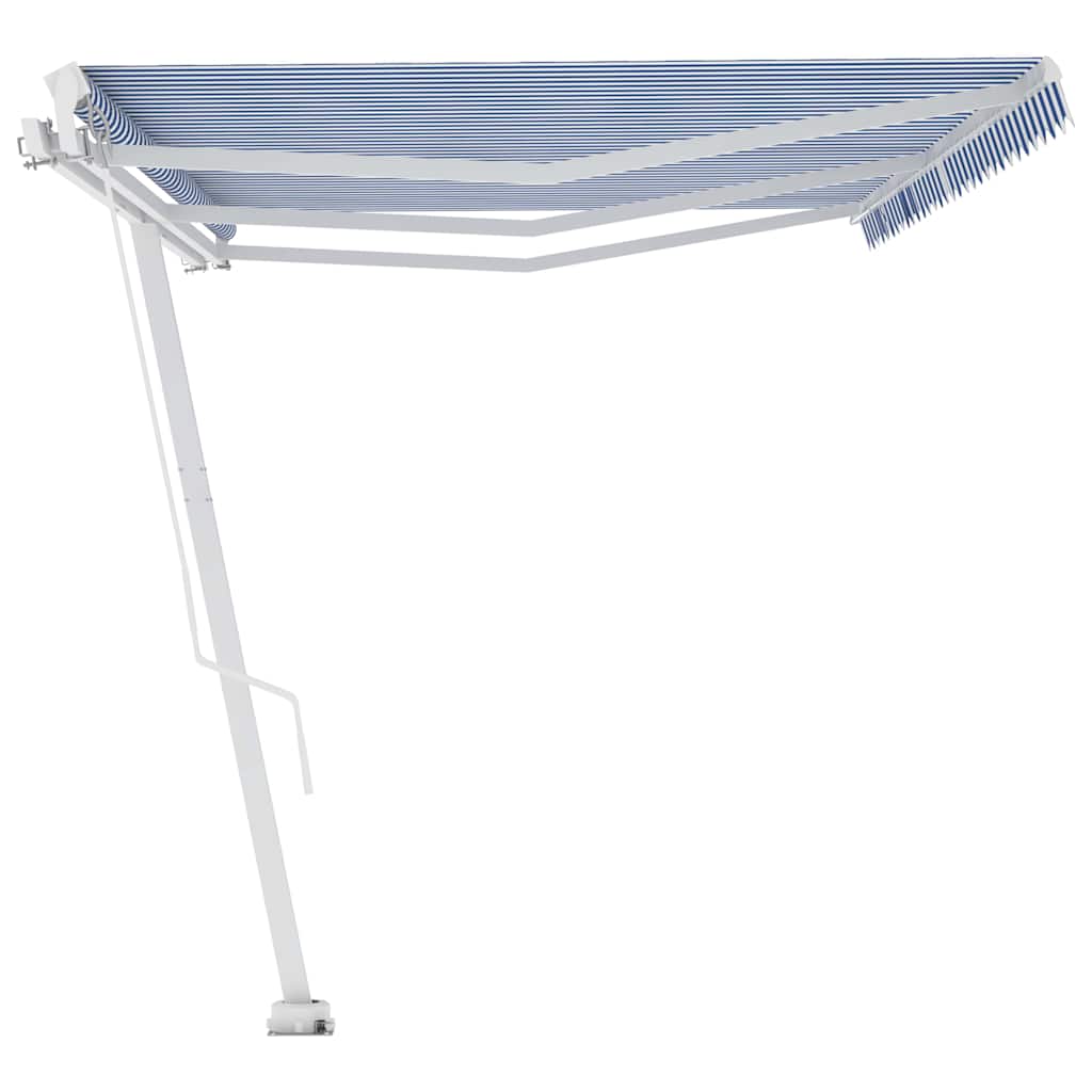 Tenda da Sole Autoportante Manuale 600x300 cm Blu Bianca