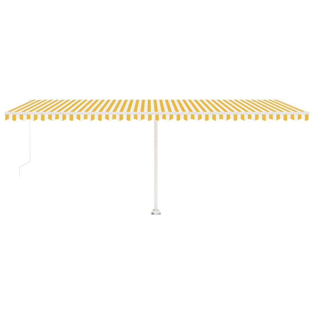 Tenda da Sole Autoportante Manuale 600x300 cm Gialla Bianca