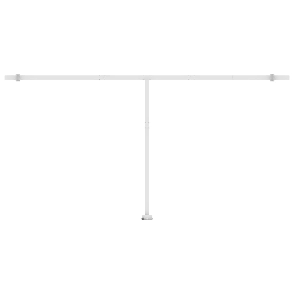 Tenda da Sole Retrattile Manuale e LED 600x300cm Gialla Bianca