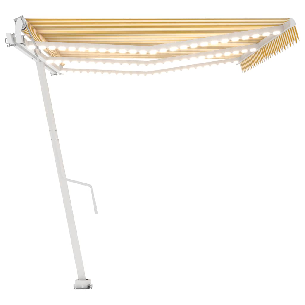 Tenda Automatica con Sensore Vento LED 600x300 cm Gialla Bianca