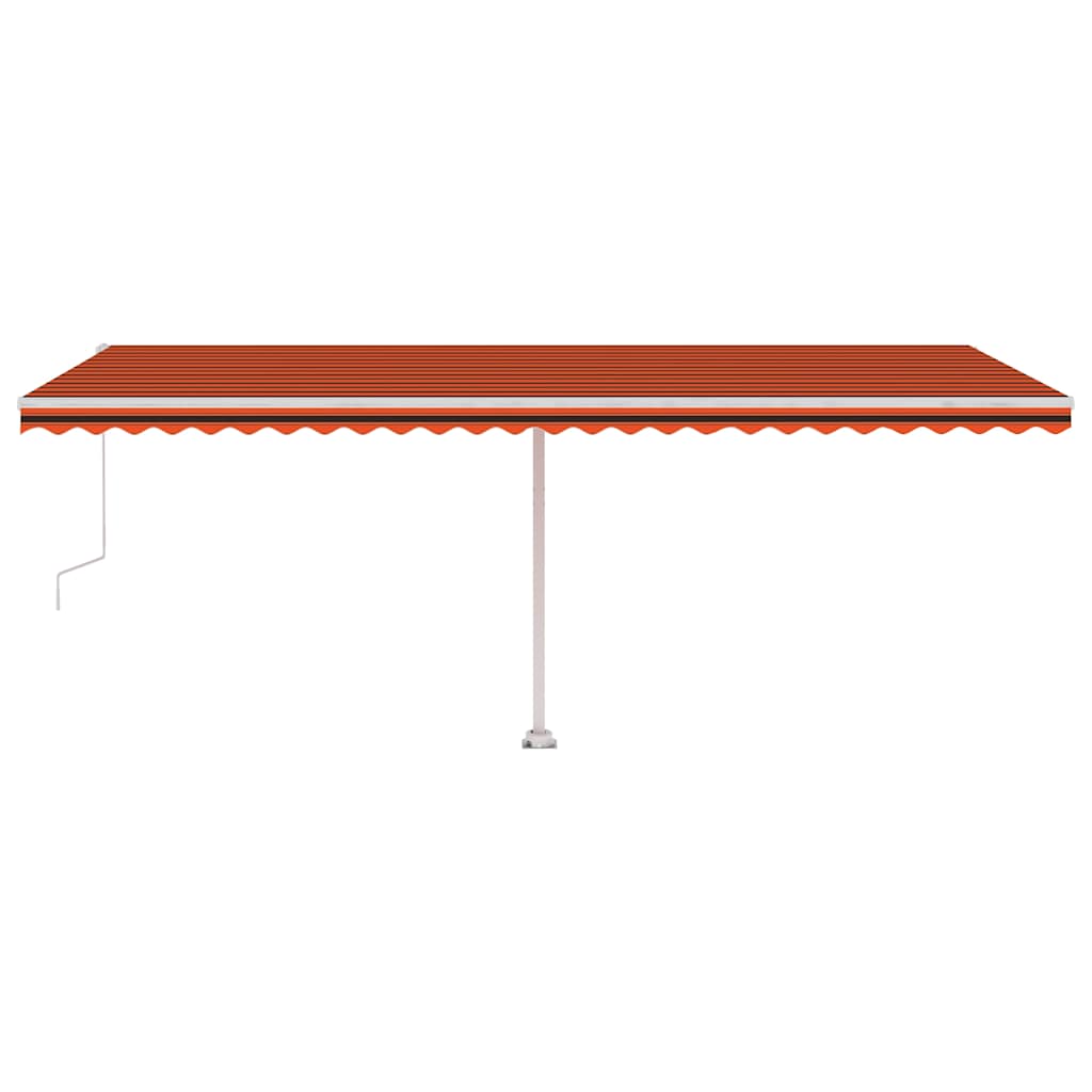 Tenda Automatica Sensore Vento e LED 600x300 cm Arancio Marrone
