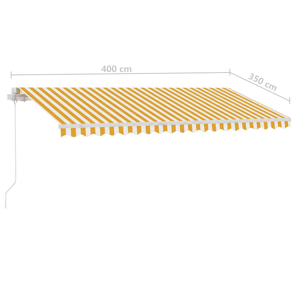 Tenda Retrattile Manuale Autoportante 450x300 cm Gialla Bianca