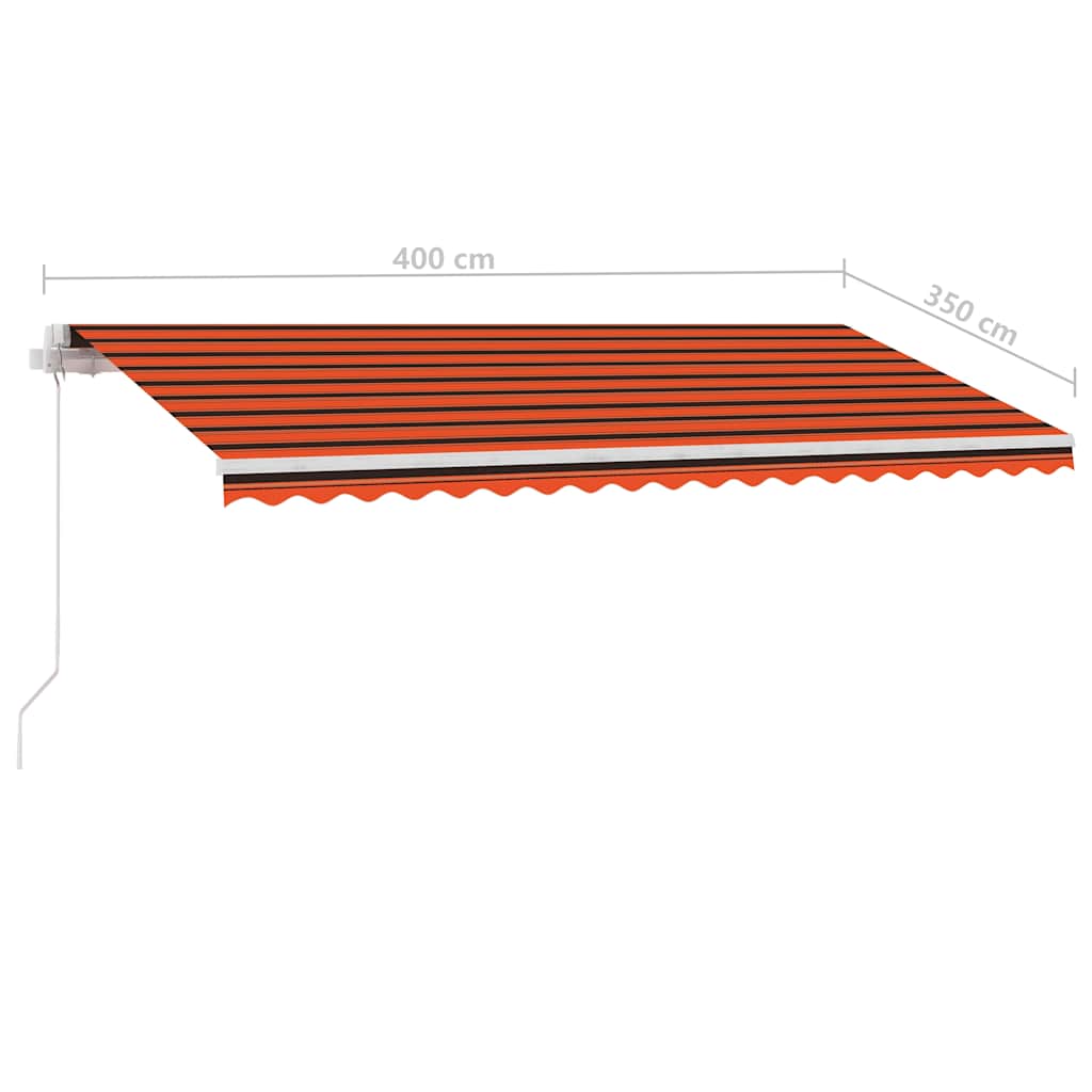 Tenda da Sole Autoportante Manuale 400x350cm Arancione Marrone