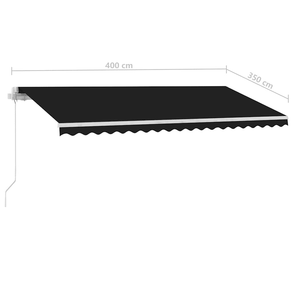Tenda da Sole Retrattile Manuale con LED 400x350 cm Antracite