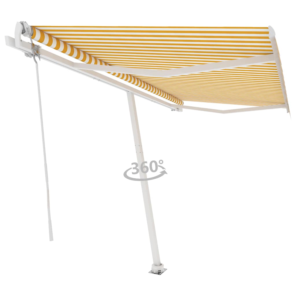 Tenda da Sole Autoportante Automatica 400x350 cm Gialla Bianca