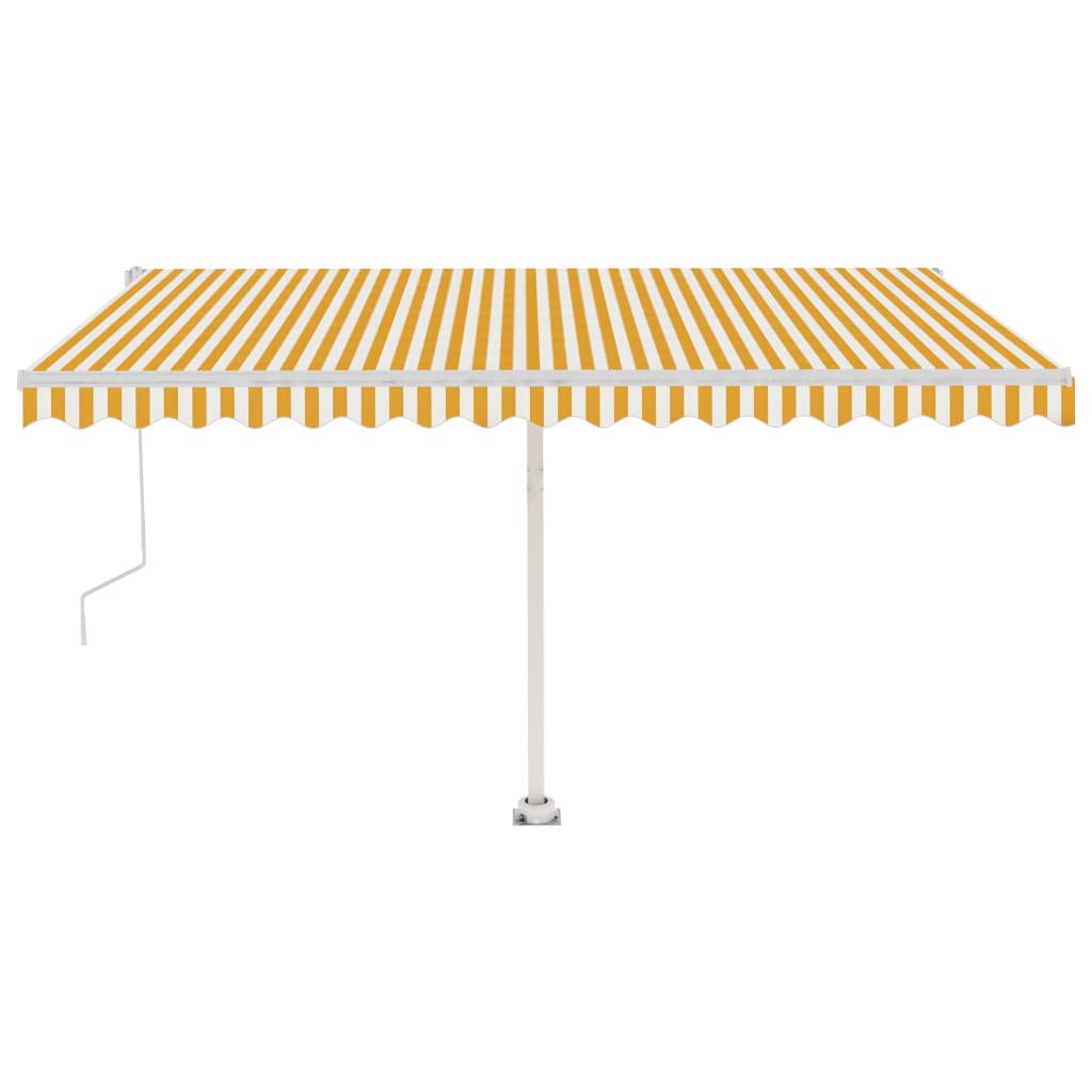 Tenda Automatica Sensore Vento e LED 450x350 cm Gialla Bianca