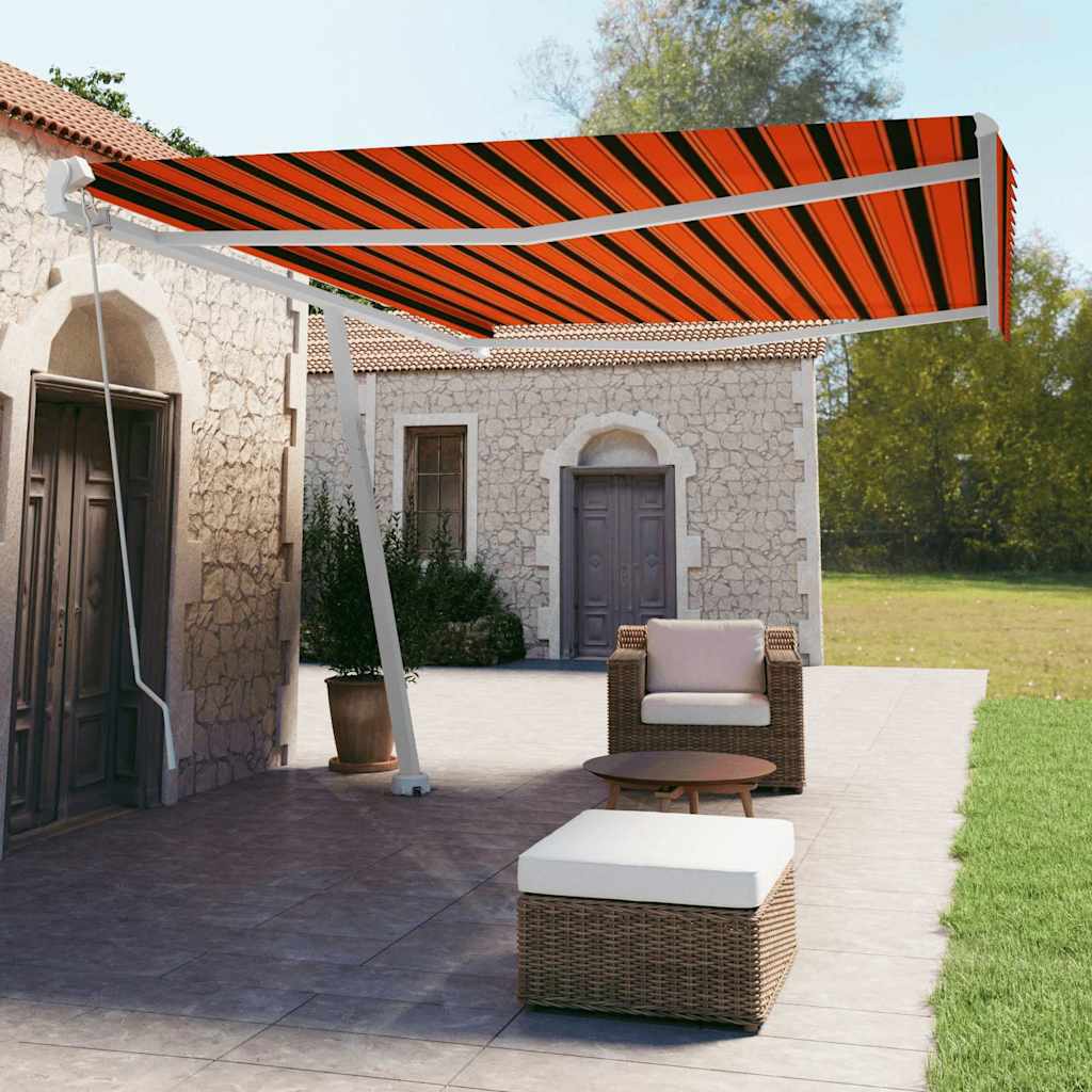 Tenda da Sole Manuale Retrattile 500x350 cm Arancione/Marrone