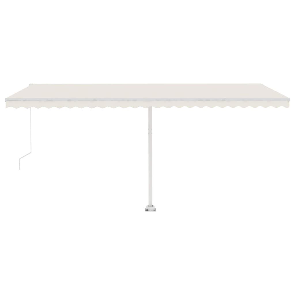 Tenda da Sole Retrattile Manuale LED 500x350 cm Crema