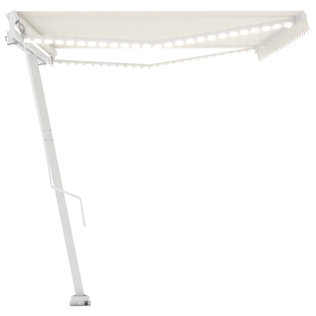 Tenda da Sole Retrattile Manuale LED 500x350 cm Crema