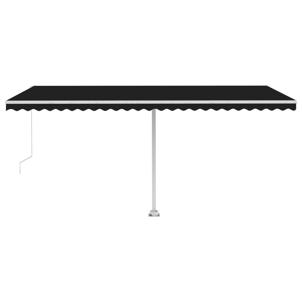 Tenda da Sole Retrattile Manuale con LED 500x350 cm Antracite