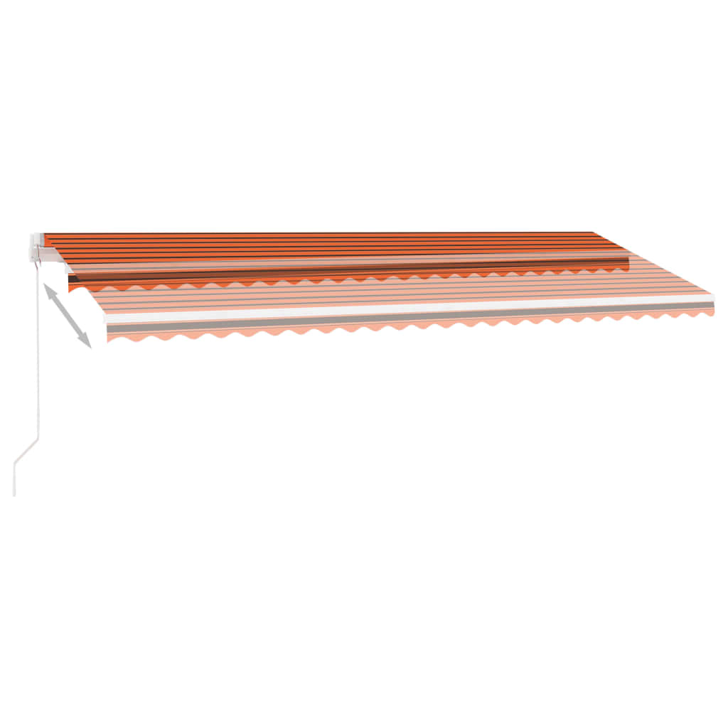 Tenda da Sole Retrattile Manuale LED 500x350 cm Arancio Marrone