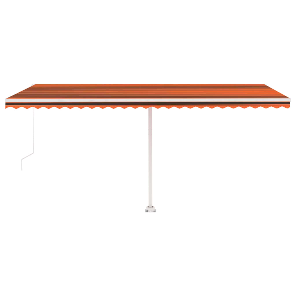 Tenda da Sole Retrattile Manuale LED 500x350 cm Arancio Marrone