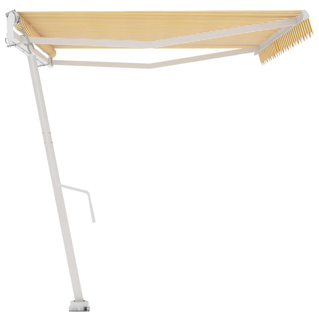 Tenda da Sole Autoportante Automatica 500x350 cm Gialla Bianca