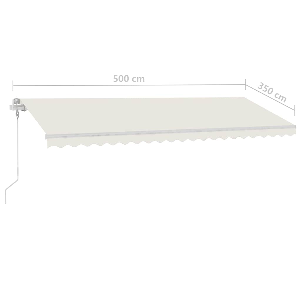 Tenda Automatica con Sensore Vento e LED 500x350 cm Crema