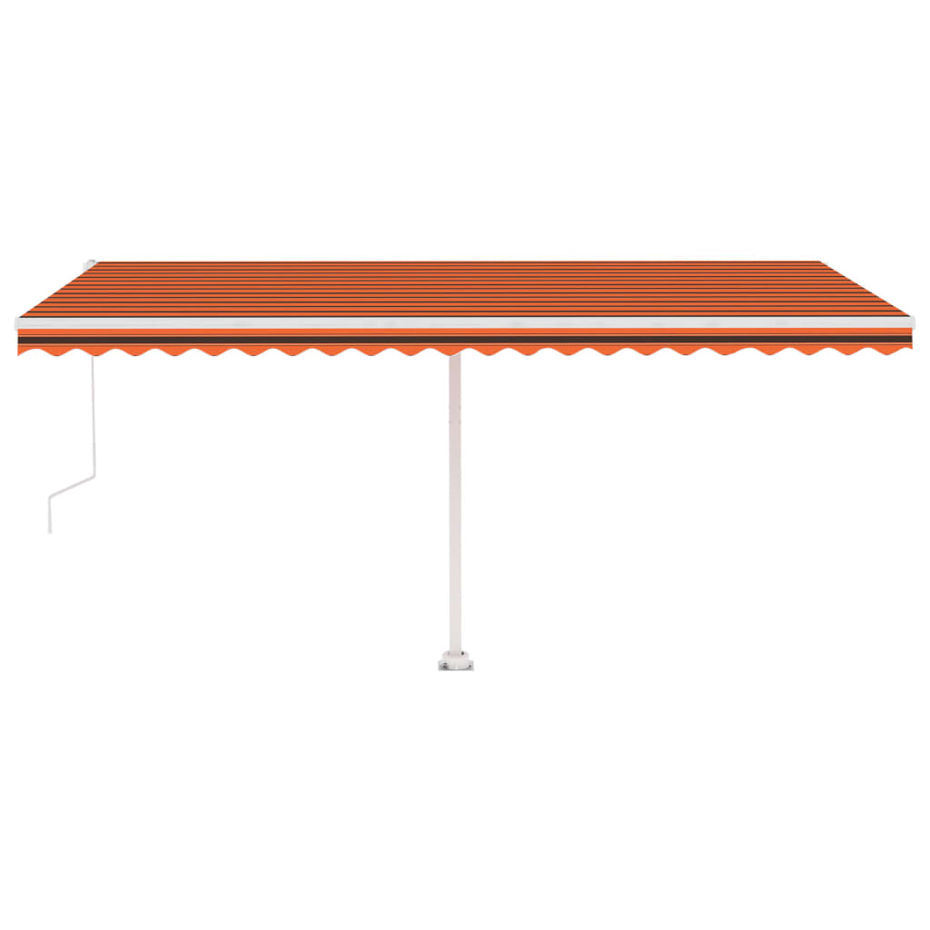 Tenda Automatica Sensore Vento e LED 500x350 cm Arancio Marrone