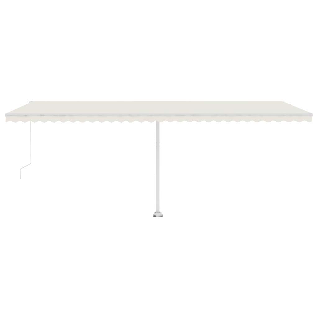 Tenda da Sole Retrattile Manuale con LED 600x350 cm Crema