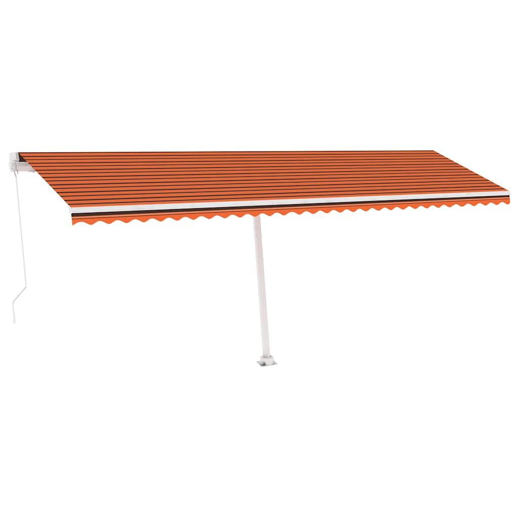 Tenda da Sole Retrattile Manuale LED 600x350 cm Arancio Marrone