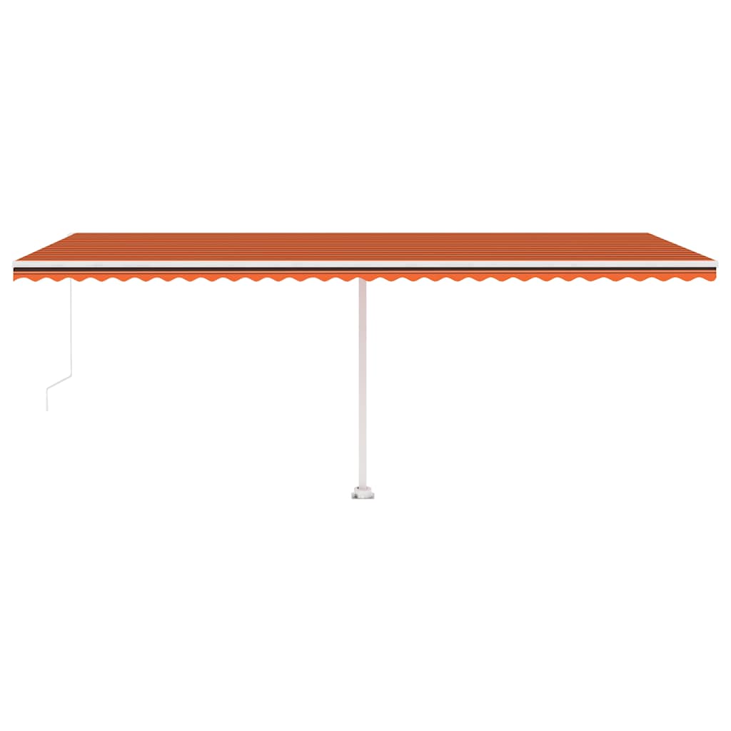 Tenda da Sole Retrattile Manuale LED 600x350 cm Arancio Marrone