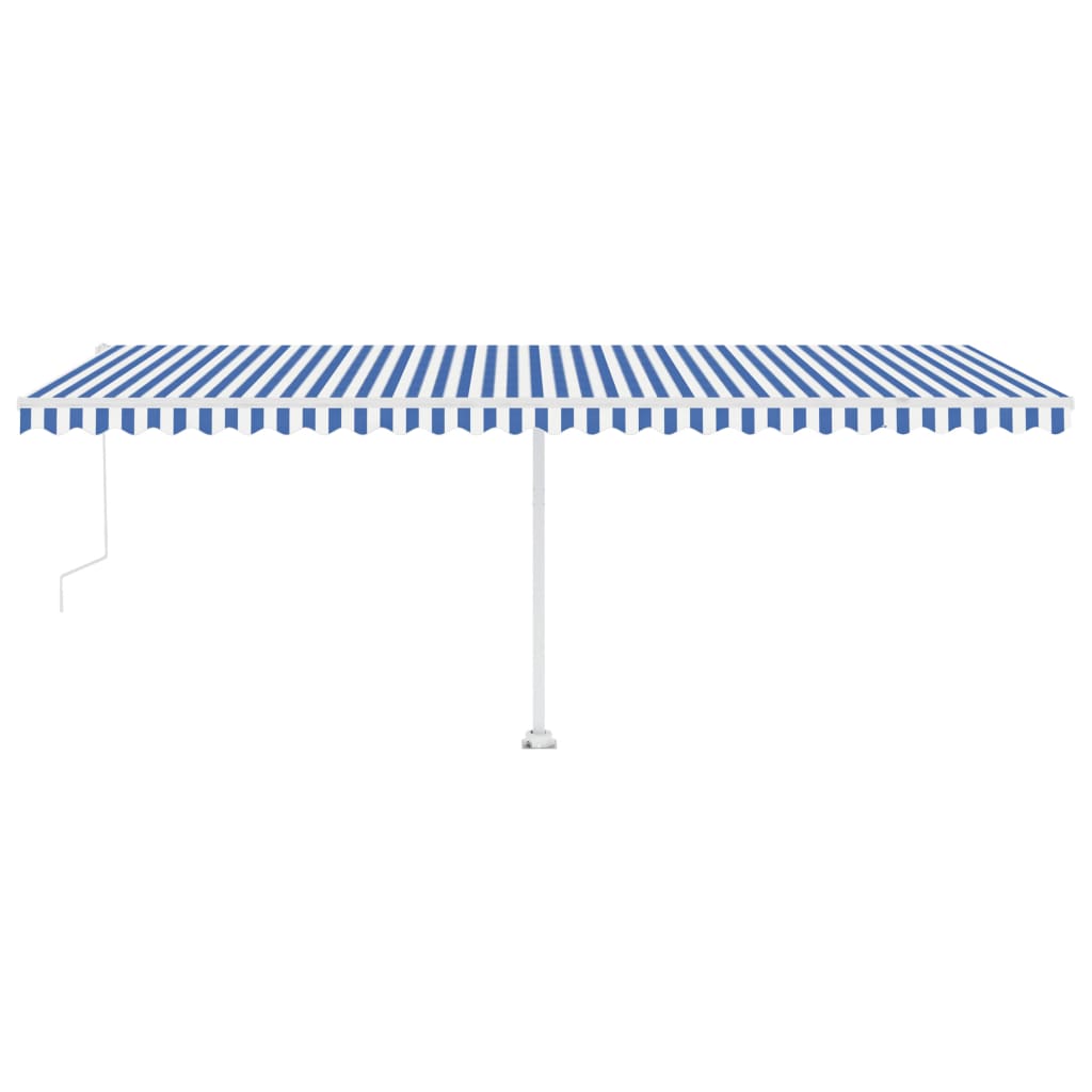 Tenda da Sole Autoportante Automatica 600x350 cm Blu Bianca