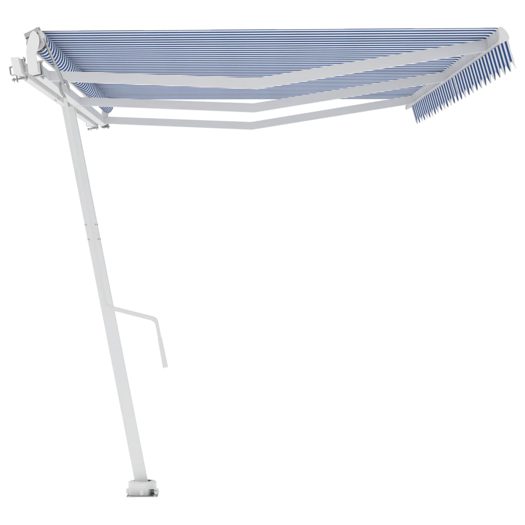 Tenda da Sole Autoportante Automatica 600x350 cm Blu Bianca