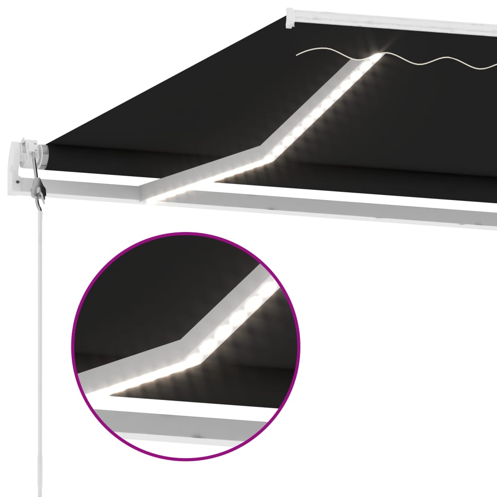 Tenda Automatica con Sensore Vento e LED 600x350 cm Antracite