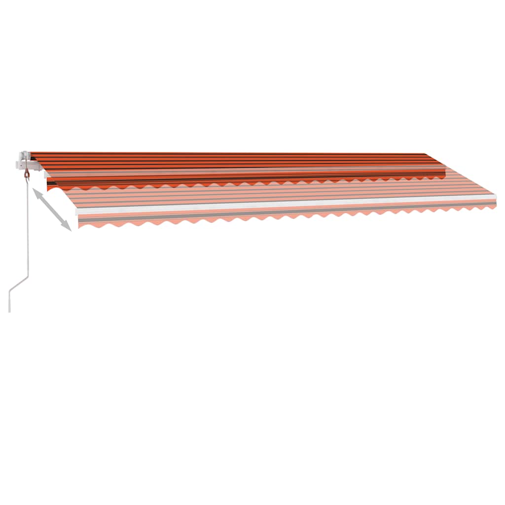 Tenda Automatica Sensore Vento e LED 600x350 cm Arancio Marrone