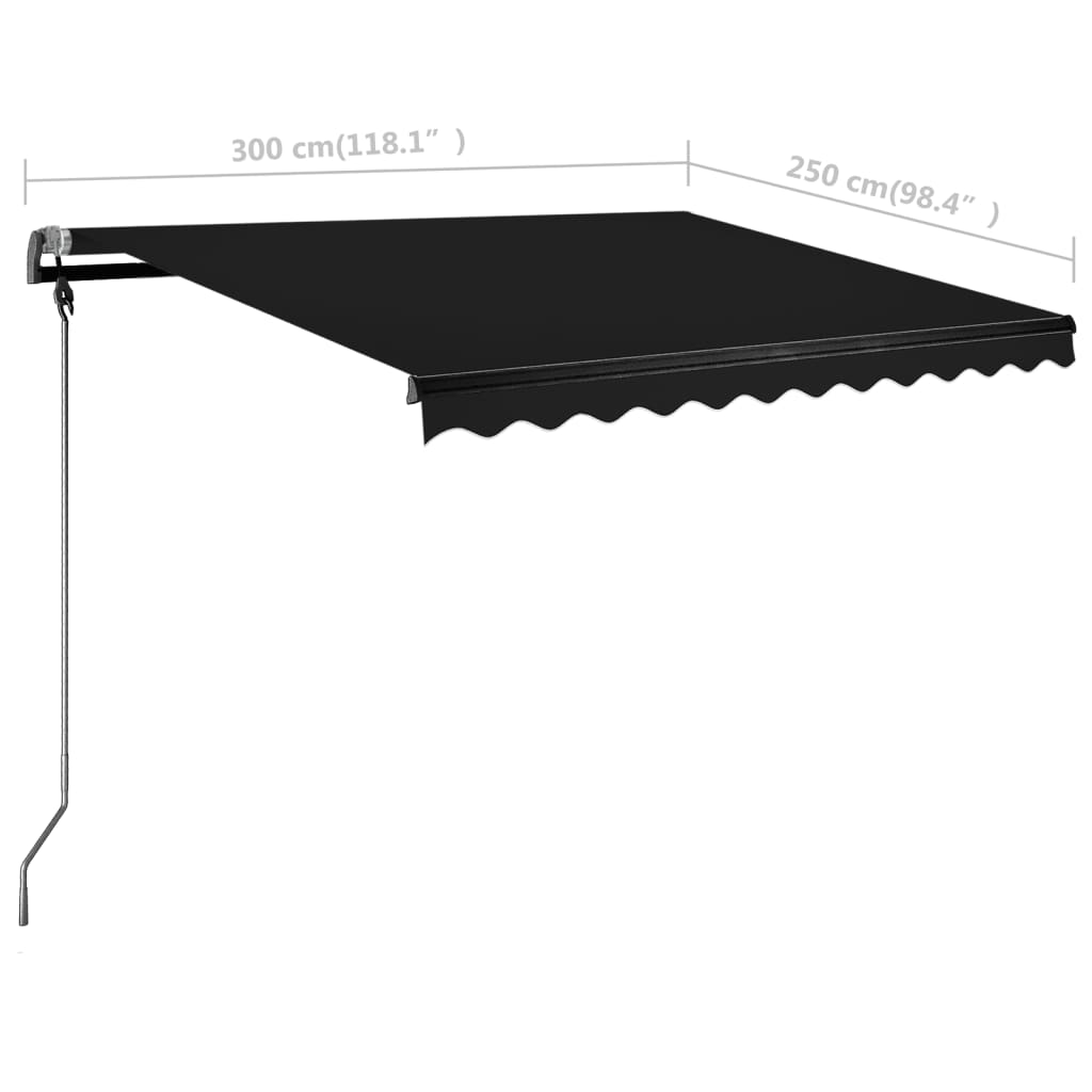 Tenda da Sole Manuale Autoportante 300x250 cm Antracite
