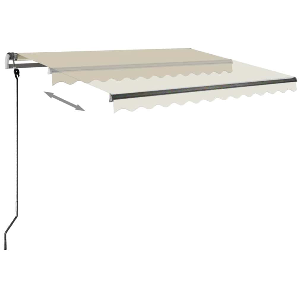 Tenda da Sole Retrattile Manuale con LED 300x250 cm Crema