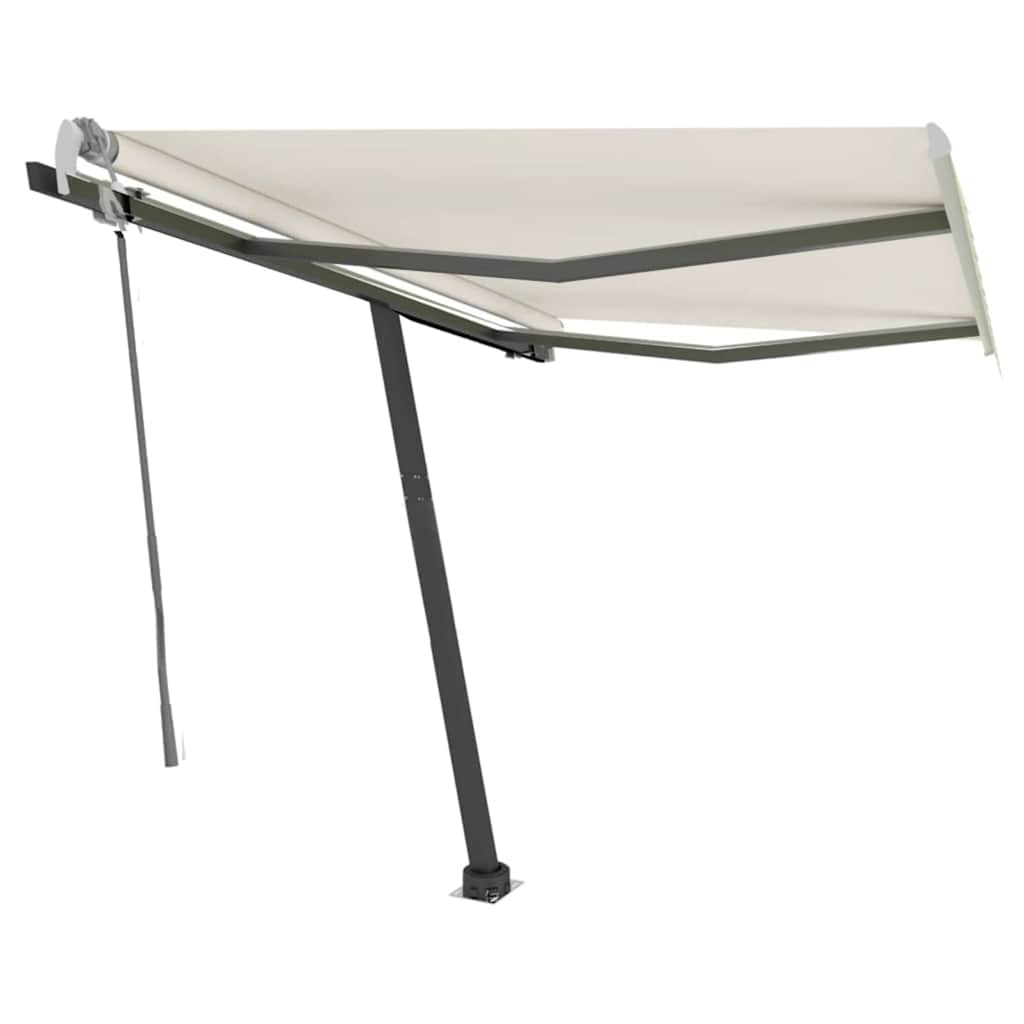 Tenda da Sole Retrattile Manuale con LED 300x250 cm Crema
