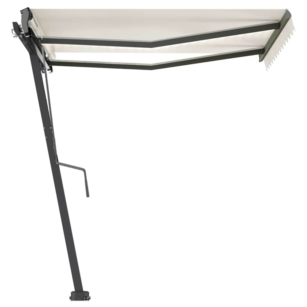 Tenda da Sole Retrattile Manuale con LED 300x250 cm Crema