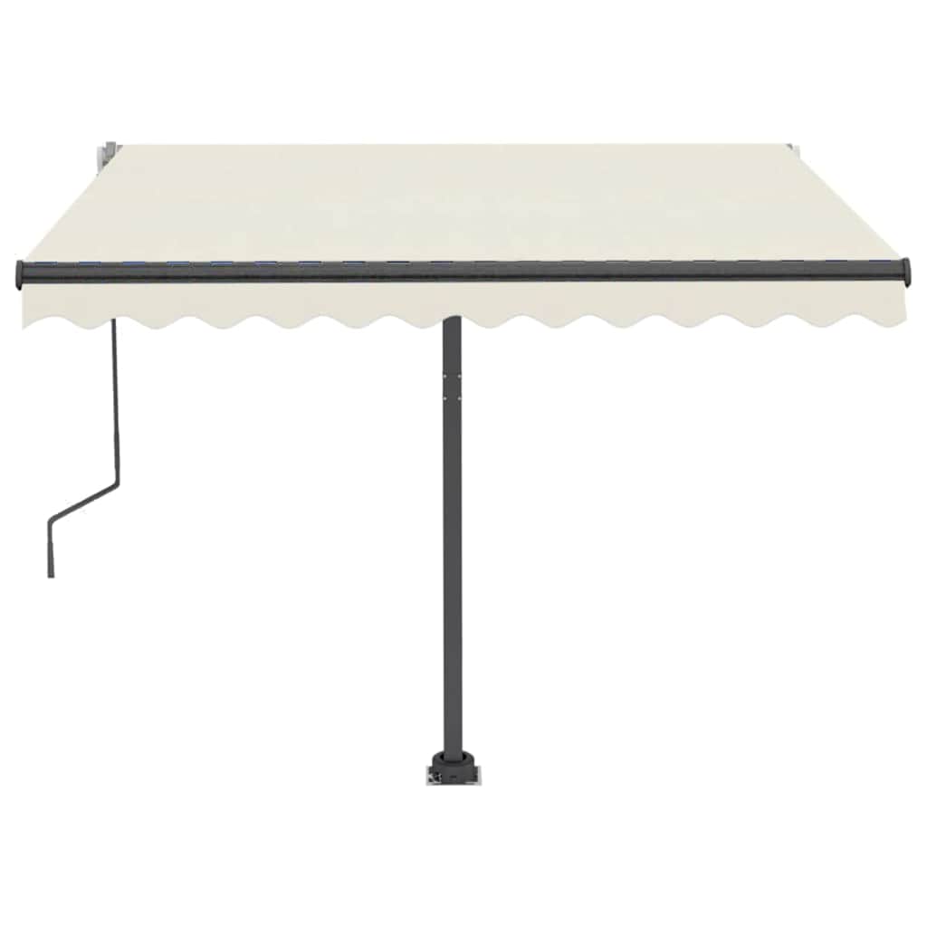 Tenda da Sole Retrattile Manuale con LED 300x250 cm Crema