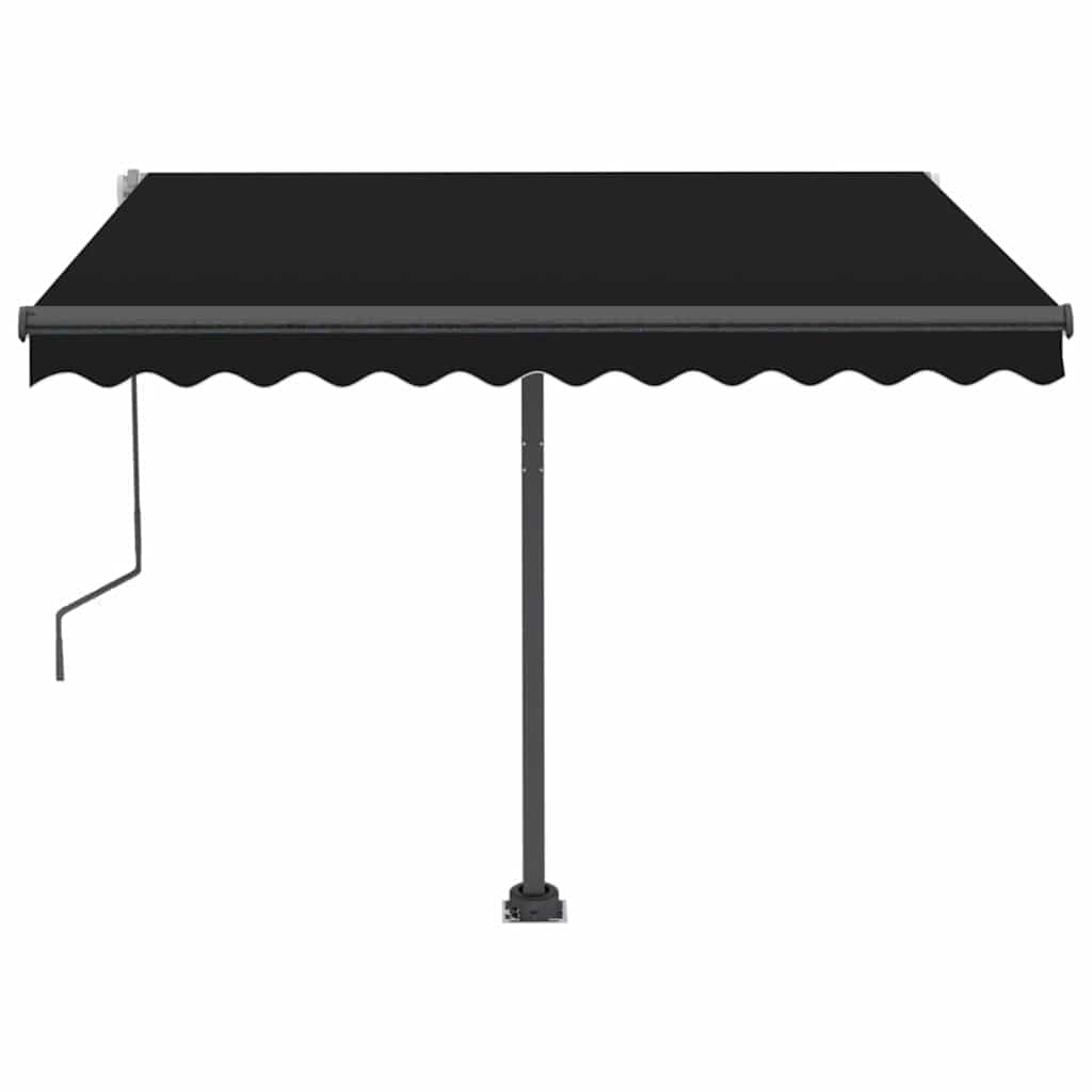 Tenda da Sole Retrattile Manuale con LED 300x250 cm Antracite