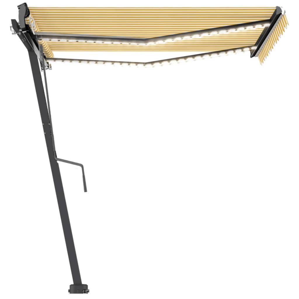 Tenda Automatica con Sensore Vento LED 300x250 cm Gialla Bianca