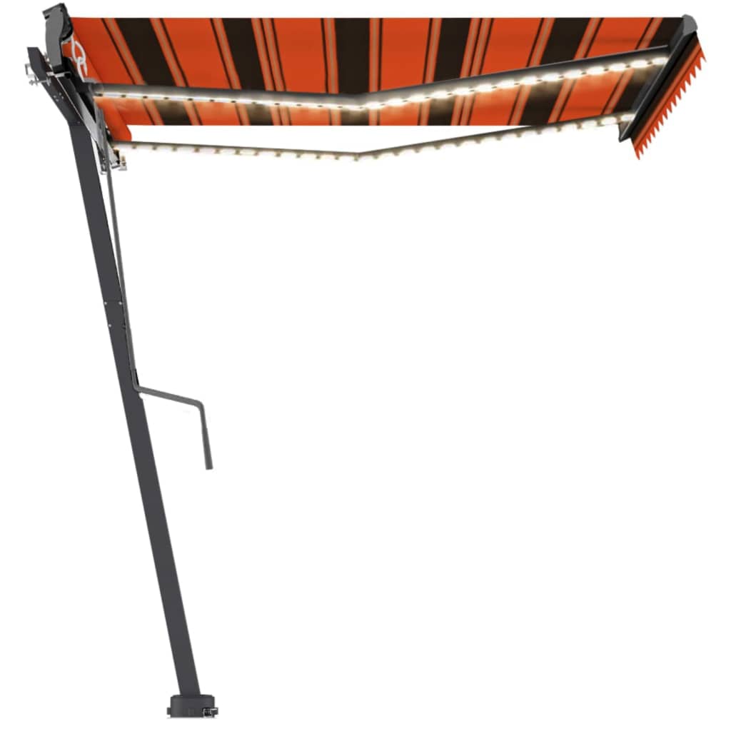 Tenda Automatica Sensore Vento e LED 300x250 cm Arancio Marrone