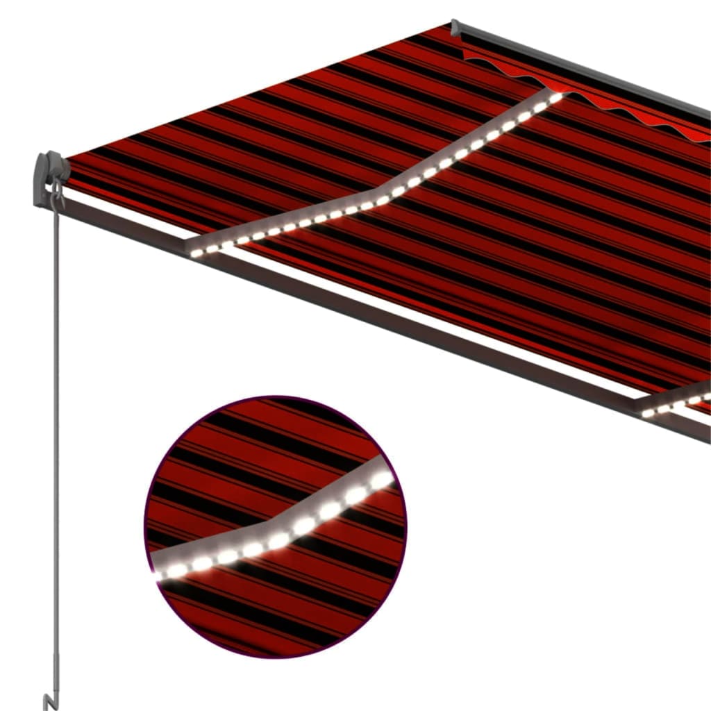 Tenda Automatica Sensore Vento e LED 300x250 cm Arancio Marrone