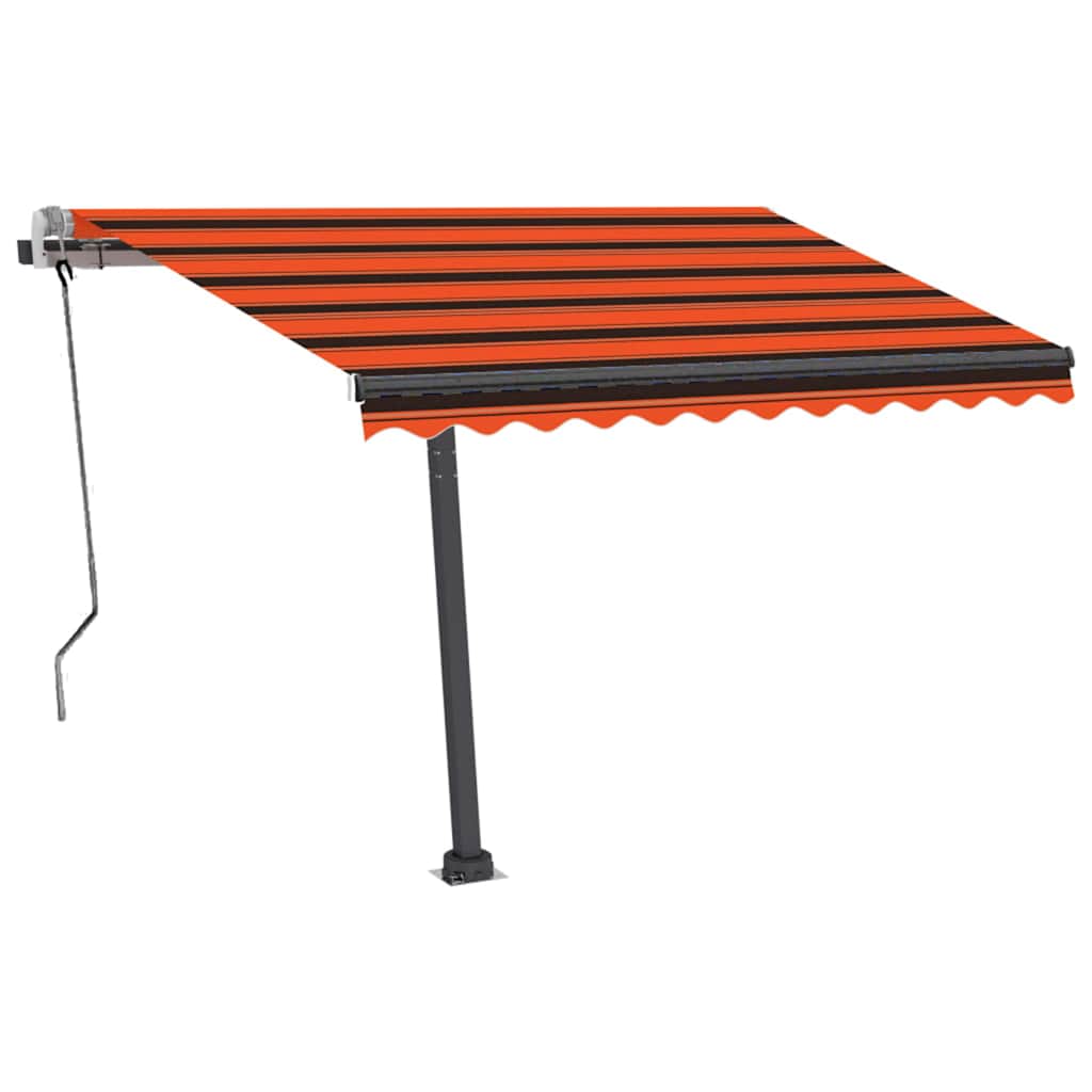 Tenda da Sole Retrattile Manuale 350x250 cm Arancione e Marrone