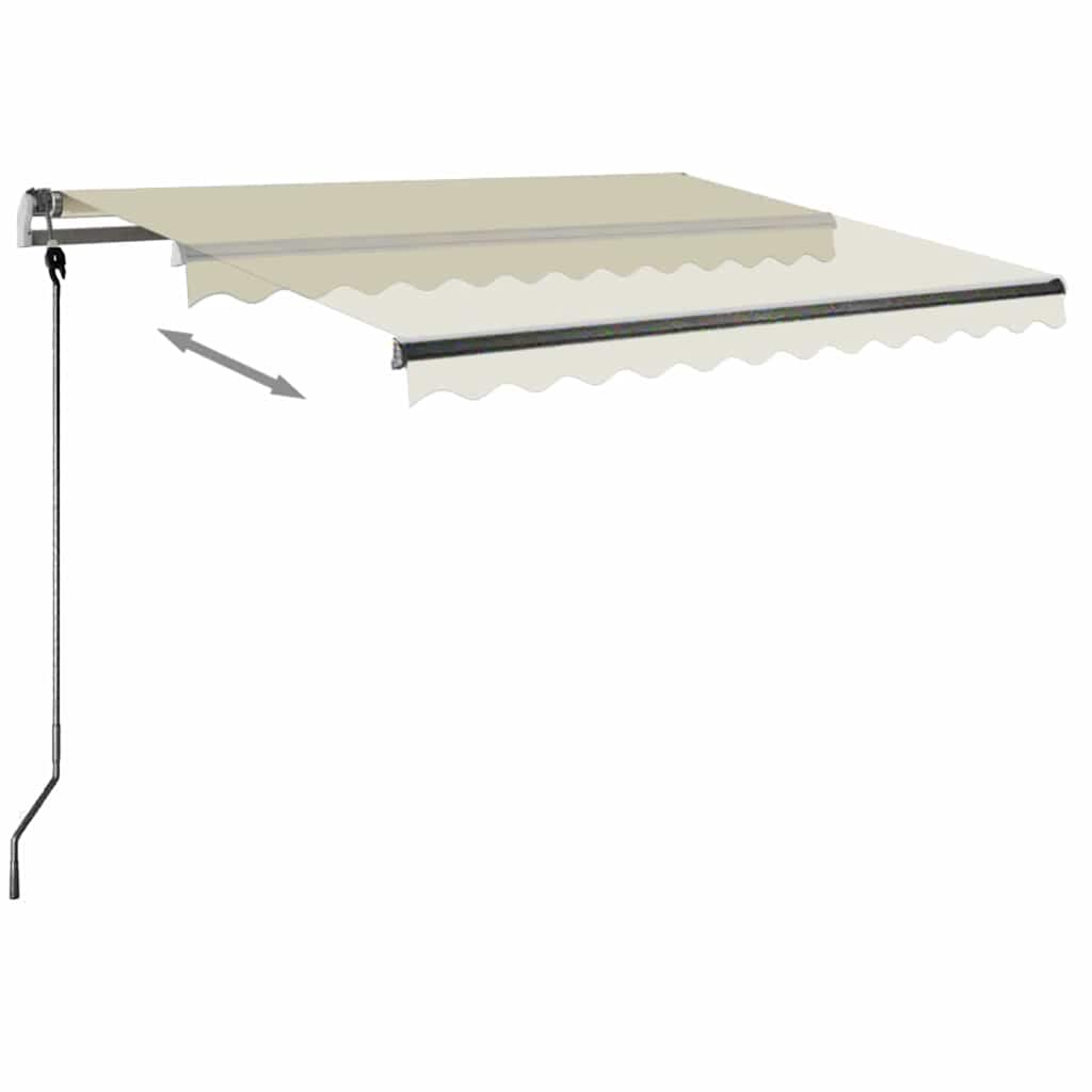 Tenda da Sole Retrattile Manuale con LED 350x250 cm Crema