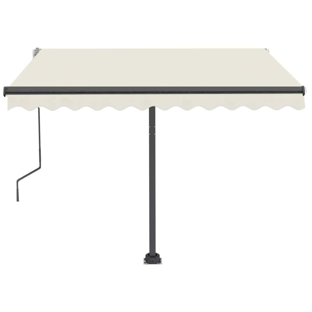 Tenda da Sole Retrattile Manuale con LED 350x250 cm Crema