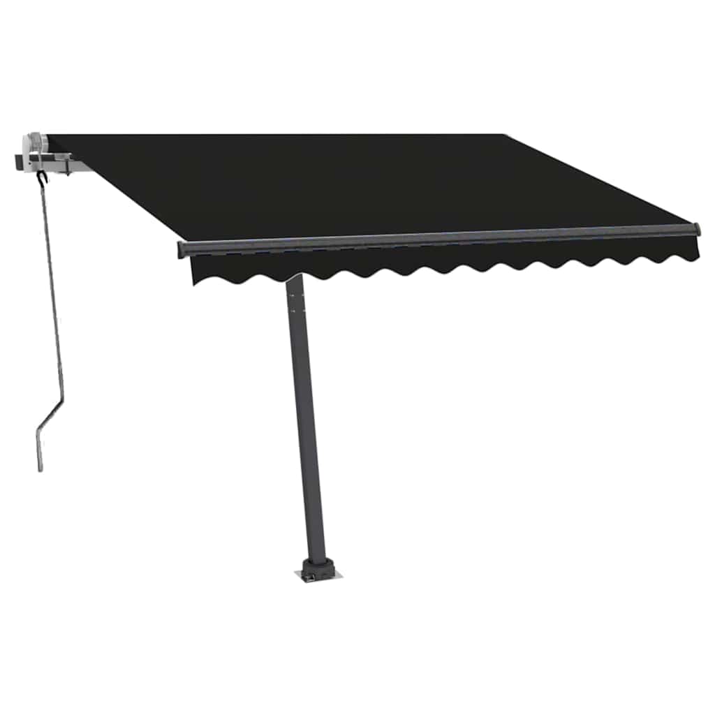 Tenda da Sole Retrattile Manuale con LED 300x250 cm Antracite